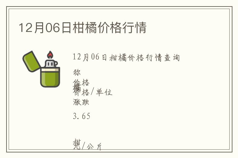12月06日柑橘價(jià)格行情