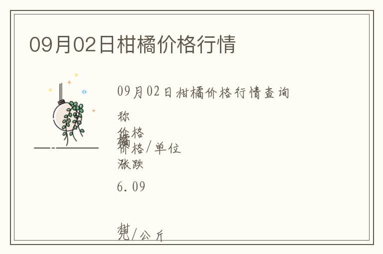 09月02日柑橘價格行情