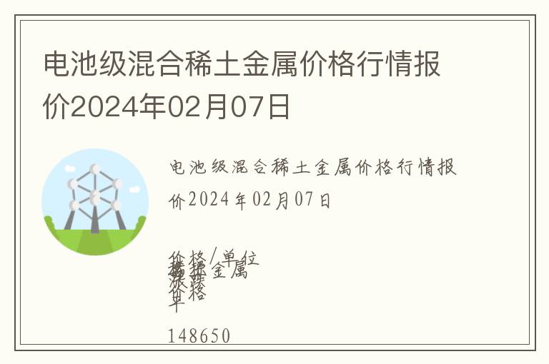 電池級混合稀土金屬價(jià)格行情報(bào)價(jià)2024年02月07日