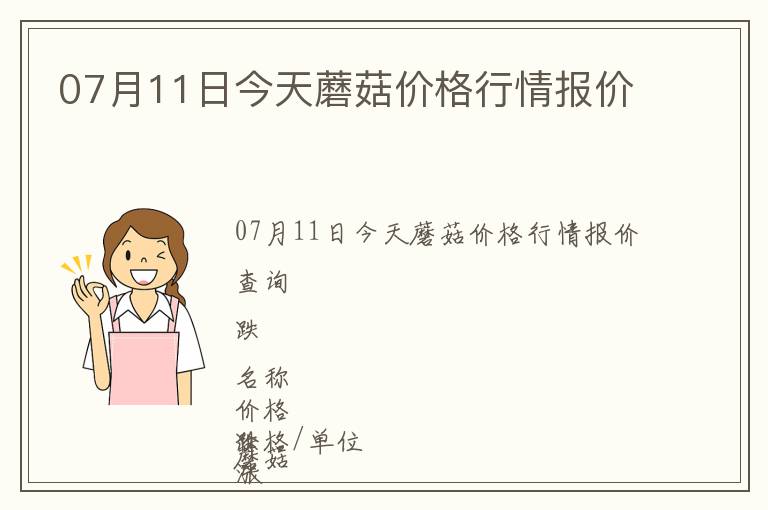 07月11日今天蘑菇價格行情報價
