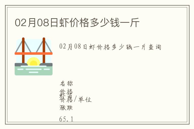 02月08日蝦價(jià)格多少錢一斤