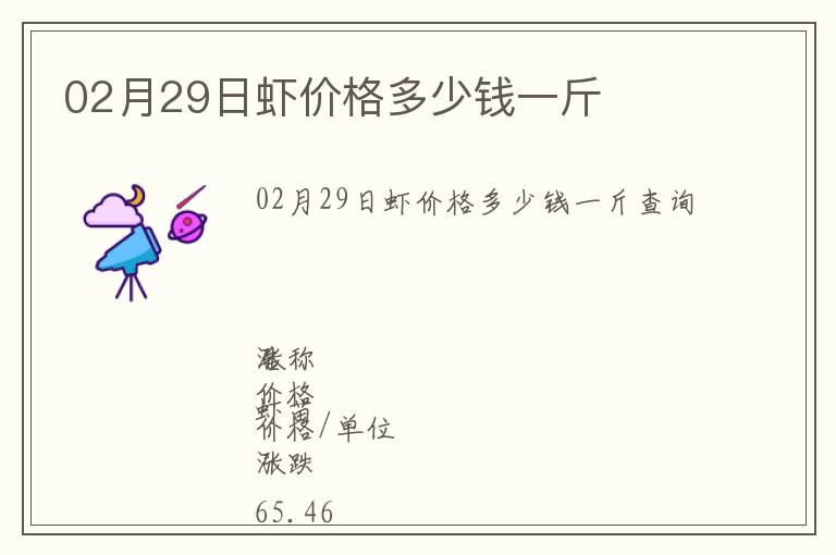 02月29日蝦價格多少錢一斤