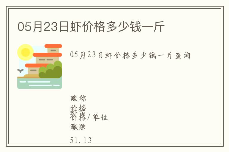 05月23日蝦價格多少錢一斤