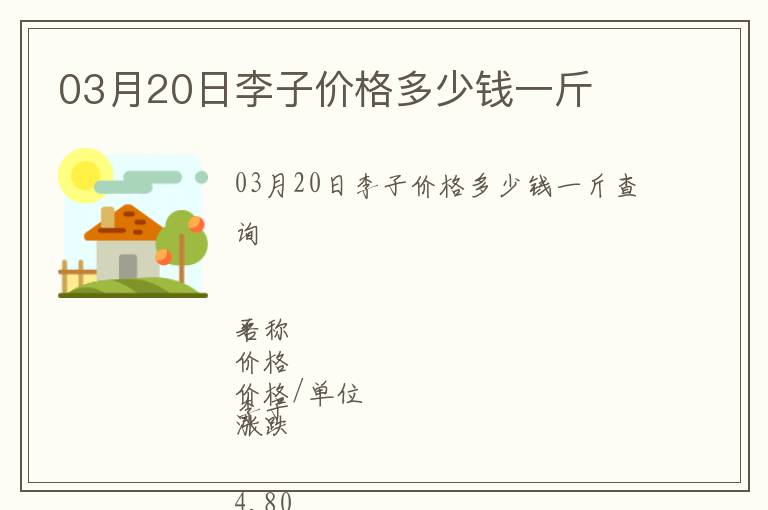 03月20日李子價格多少錢一斤
