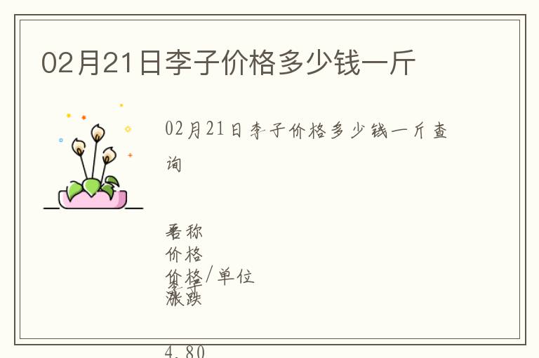 02月21日李子價格多少錢一斤