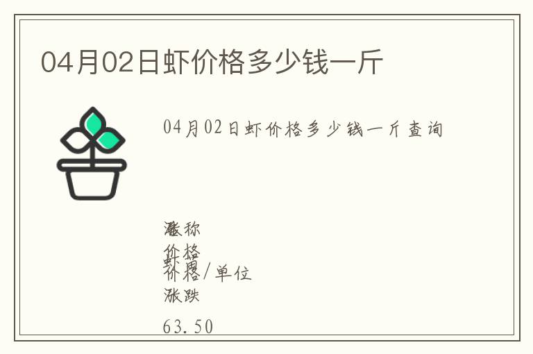 04月02日蝦價格多少錢一斤