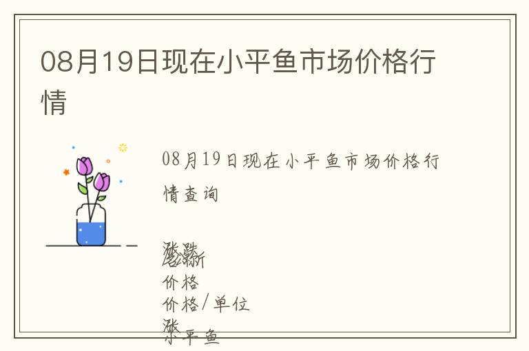 08月19日現在小平魚市場價格行情