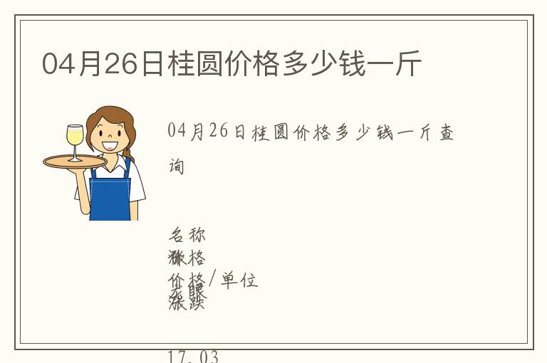 04月26日桂圓價格多少錢一斤
