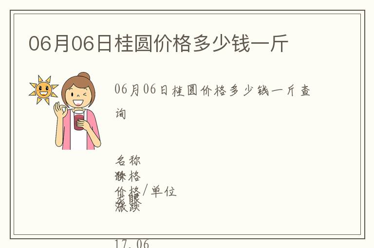 06月06日桂圓價格多少錢一斤