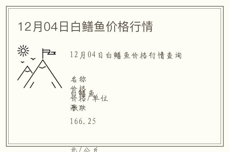 12月04日白鱔魚(yú)價(jià)格行情