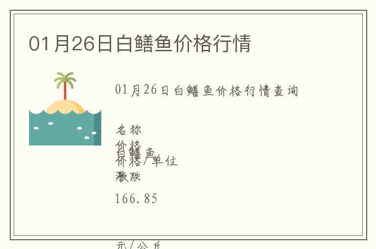 01月26日白鱔魚價格行情