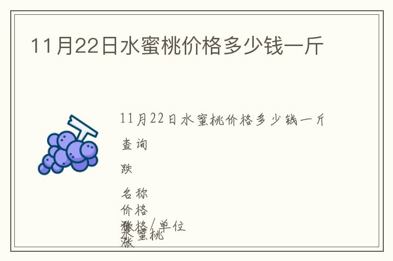 11月22日水蜜桃價(jià)格多少錢一斤