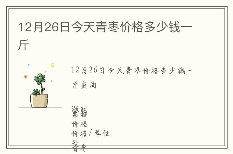 12月26日今天青棗價格多少錢一斤
