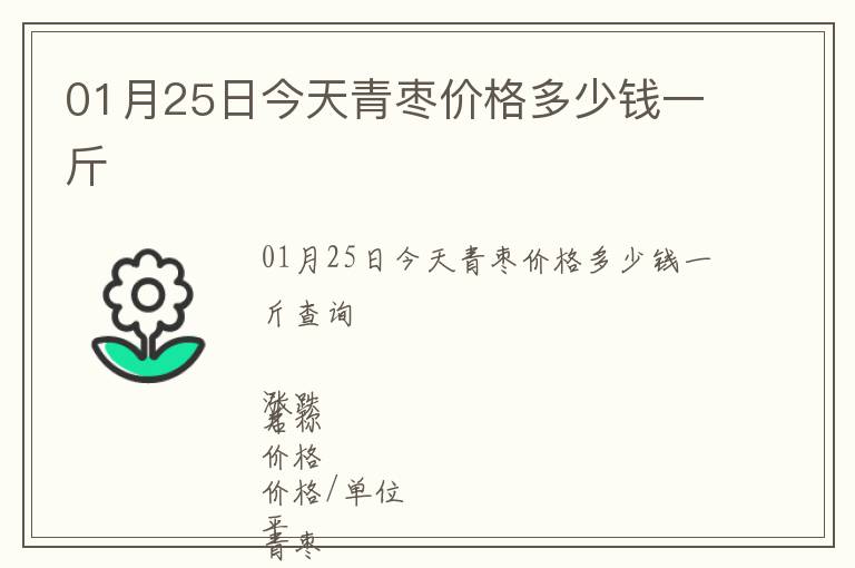01月25日今天青棗價格多少錢一斤