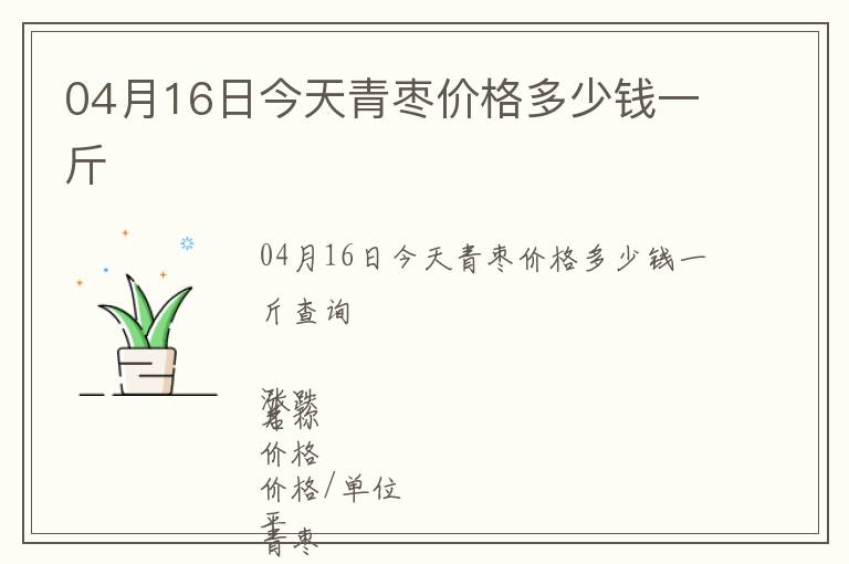 04月16日今天青棗價格多少錢一斤