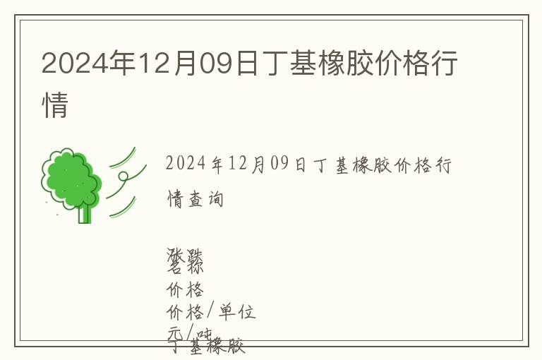 2024年12月09日丁基橡膠價(jià)格行情