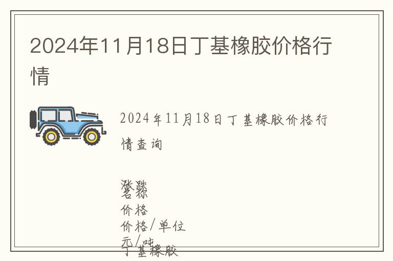2024年11月18日丁基橡膠價格行情
