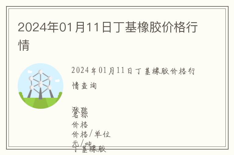 2024年01月11日丁基橡膠價(jià)格行情