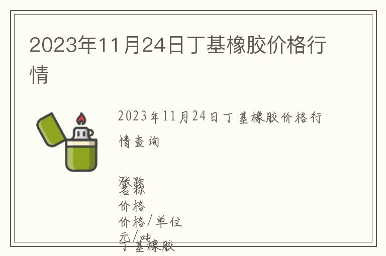 2023年11月24日丁基橡膠價格行情
