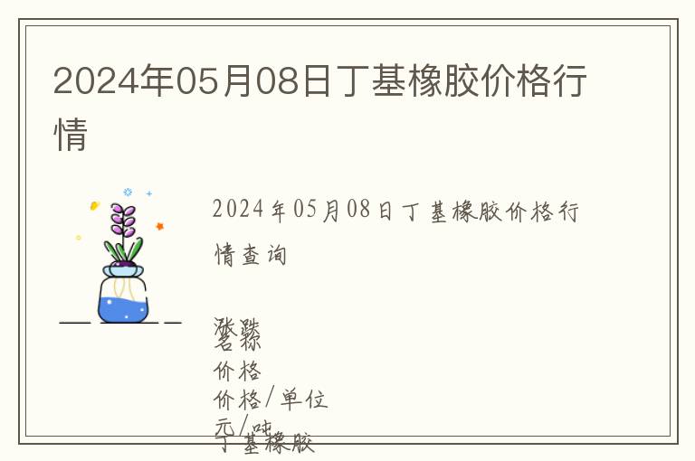 2024年05月08日丁基橡膠價(jià)格行情