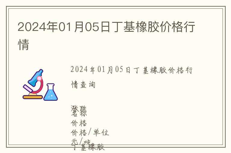 2024年01月05日丁基橡膠價(jià)格行情