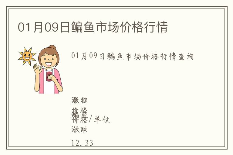 01月09日鳊魚市場價格行情