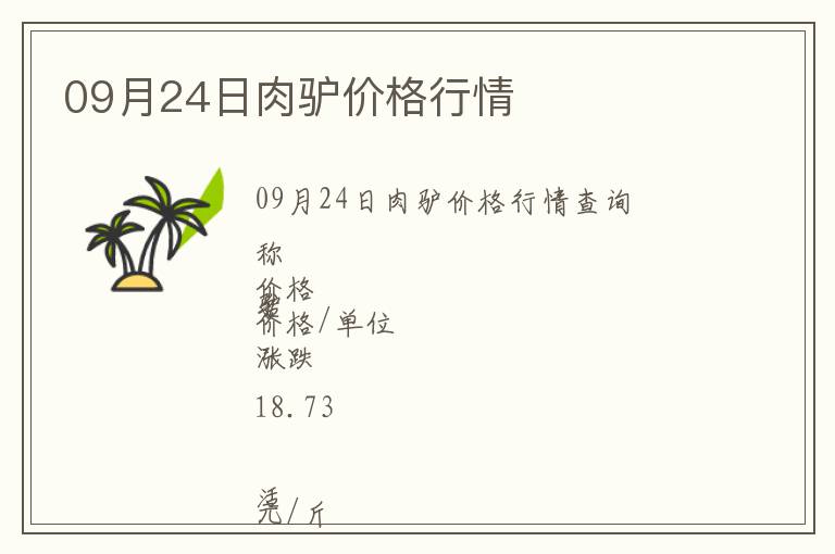 09月24日肉驢價格行情