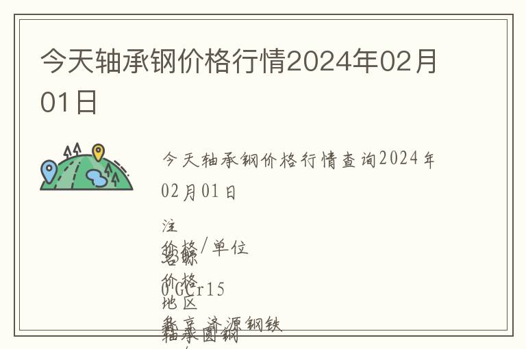 今天軸承鋼價(jià)格行情2024年02月01日