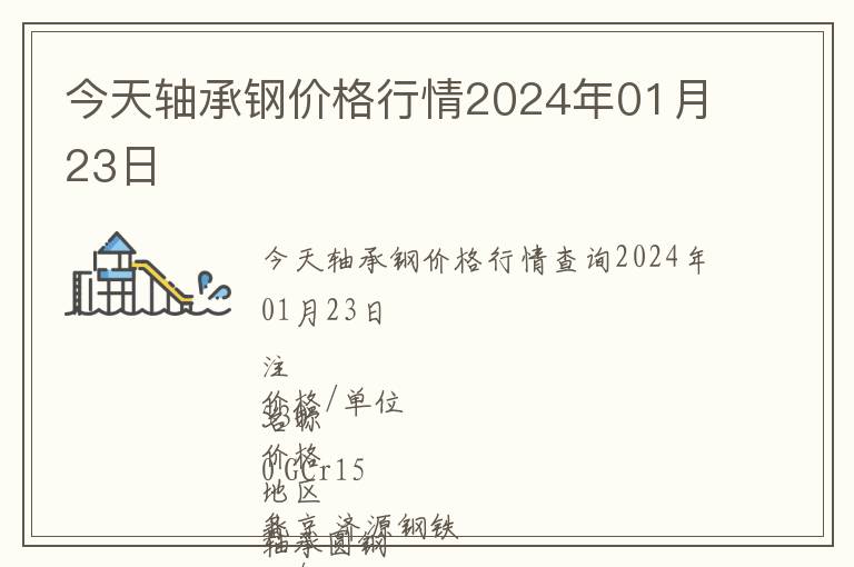 今天軸承鋼價格行情2024年01月23日