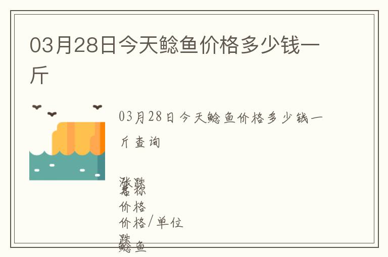 03月28日今天鯰魚(yú)價(jià)格多少錢(qián)一斤