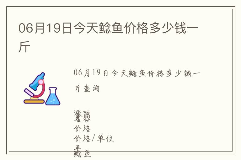 06月19日今天鯰魚價格多少錢一斤
