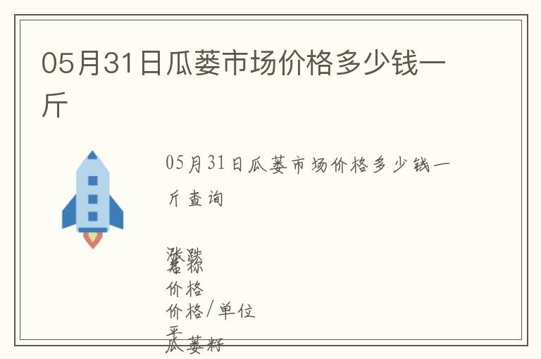 05月31日瓜蔞市場價格多少錢一斤