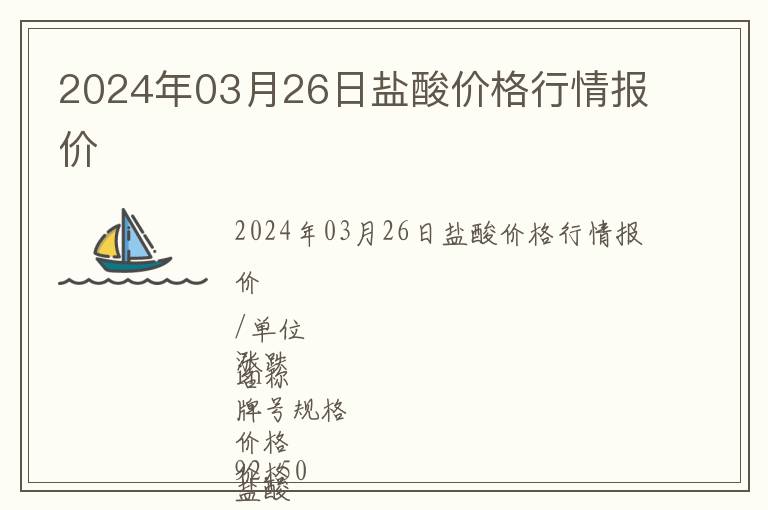 2024年03月26日鹽酸價(jià)格行情報(bào)價(jià)