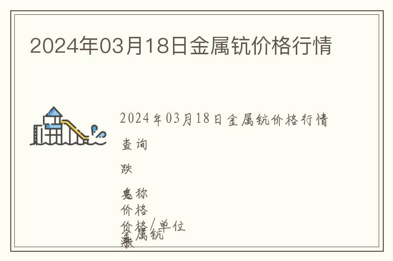 2024年03月18日金屬鈧價格行情