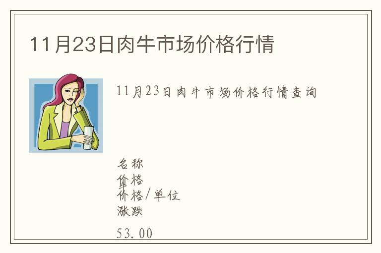 11月23日肉牛市場價格行情