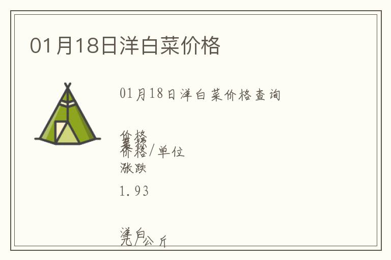 01月18日洋白菜價(jià)格