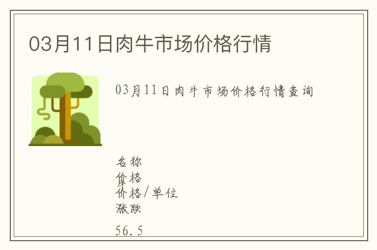 03月11日肉牛市場價格行情