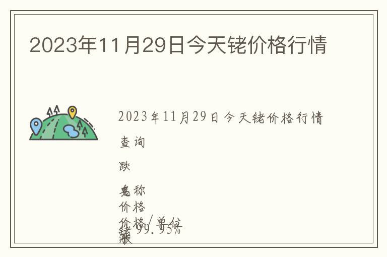 2023年11月29日今天銠價格行情