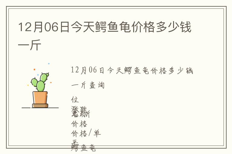 12月06日今天鱷魚(yú)龜價(jià)格多少錢(qián)一斤