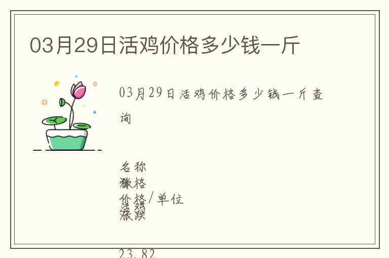 03月29日活雞價格多少錢一斤