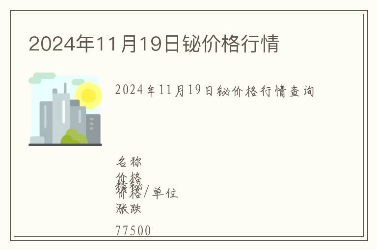 2024年11月19日鉍價格行情