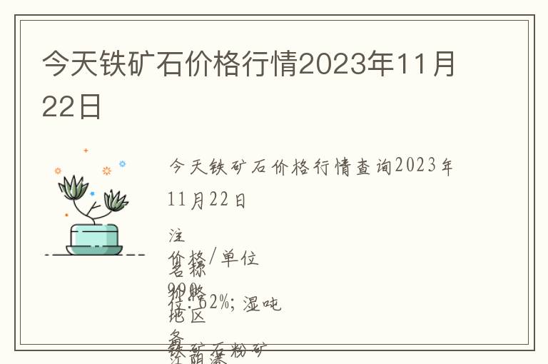 今天鐵礦石價(jià)格行情2023年11月22日