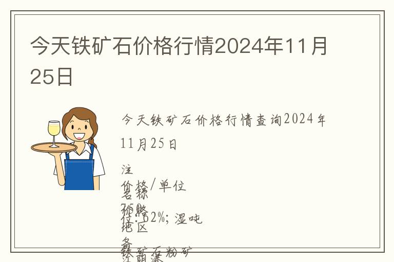 今天鐵礦石價(jià)格行情2024年11月25日