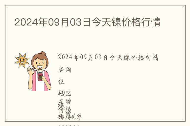 2024年09月03日今天鎳價格行情