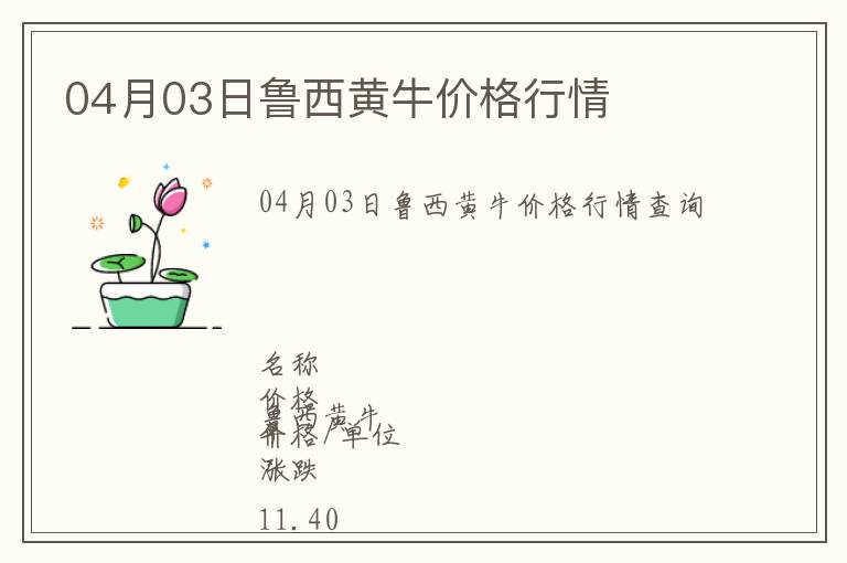 04月03日魯西黃牛價格行情