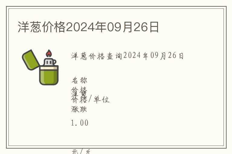 洋蔥價格2024年09月26日