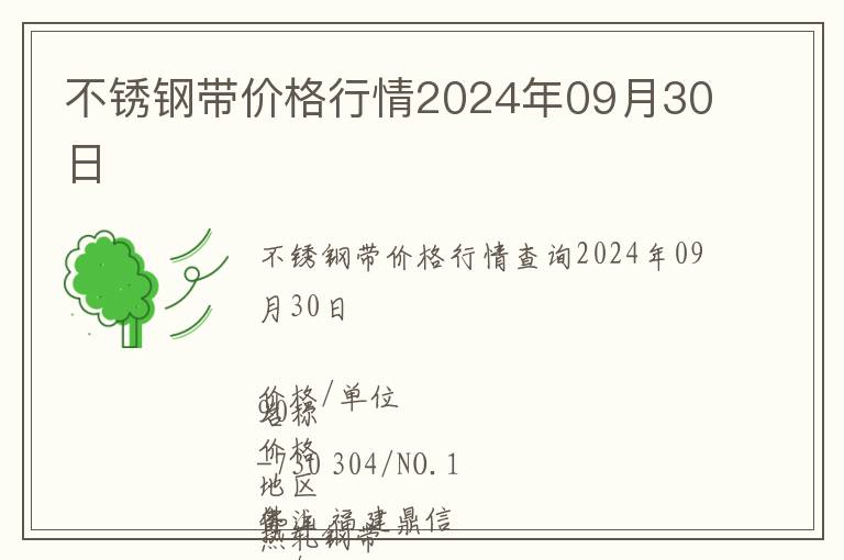 不銹鋼帶價(jià)格行情2024年09月30日