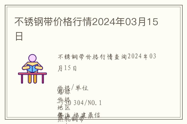 不銹鋼帶價格行情2024年03月15日