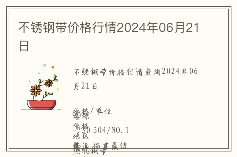 不銹鋼帶價格行情2024年06月21日