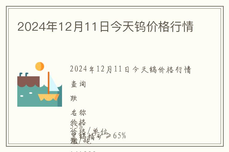 2024年12月11日今天鎢價格行情